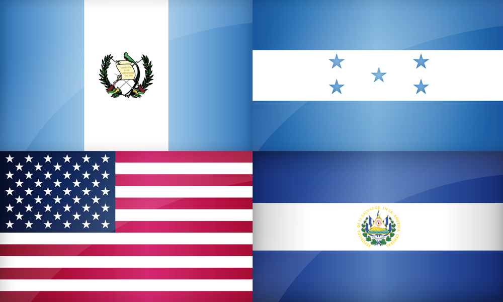 US, Honduras, Guatemala, El Salvador Flag